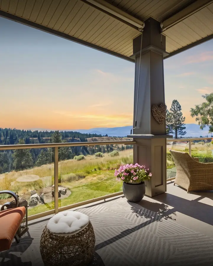Covered deck with valley view